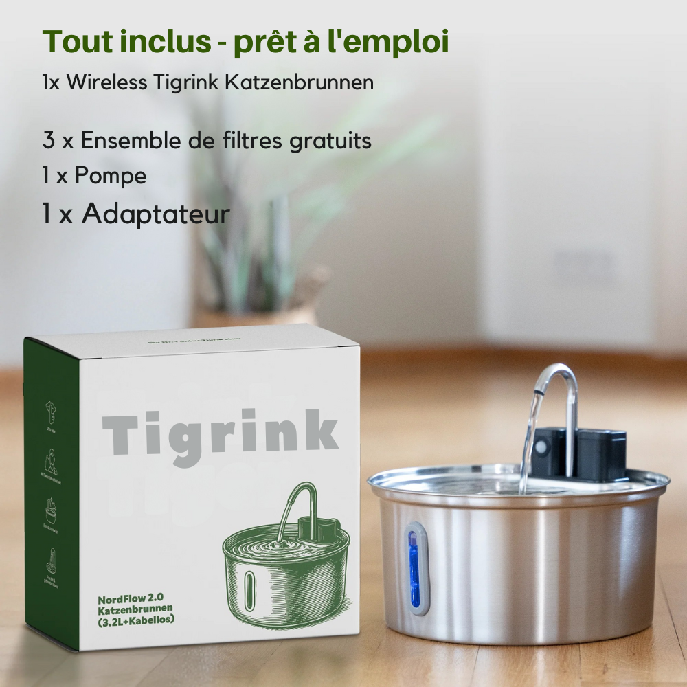 Fontaine à eau pour chat Tigrink 2.0
